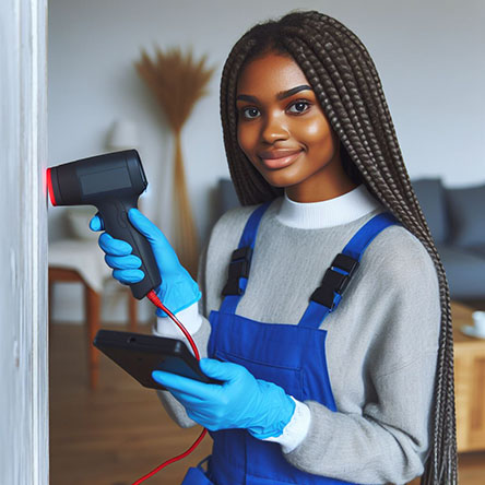 Female lead paint inspector